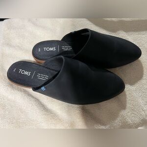 Toms Jutti Mule Black Leather Shoe size 6